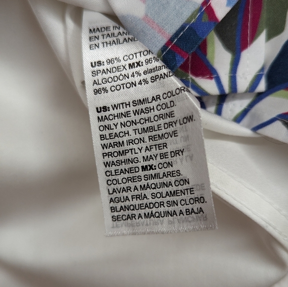 Chicos No Iron 3/4 Sleeve Stretch Button Down Rainforest Shirt Sz 2 - Picture 7 of 7